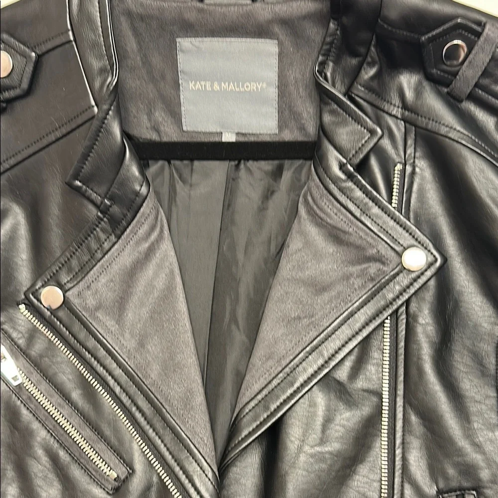 Kate & Mallory Black faux moto Leather Jacket - Picture 2 of 5
